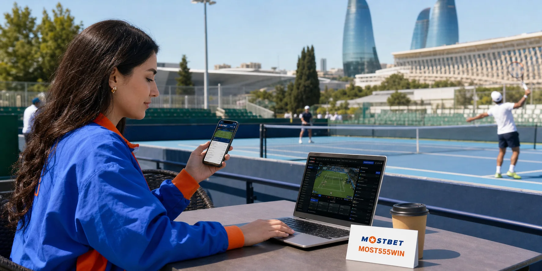 Tennis mərcləri üçün Mostbet AZ üçün real tennis kortu