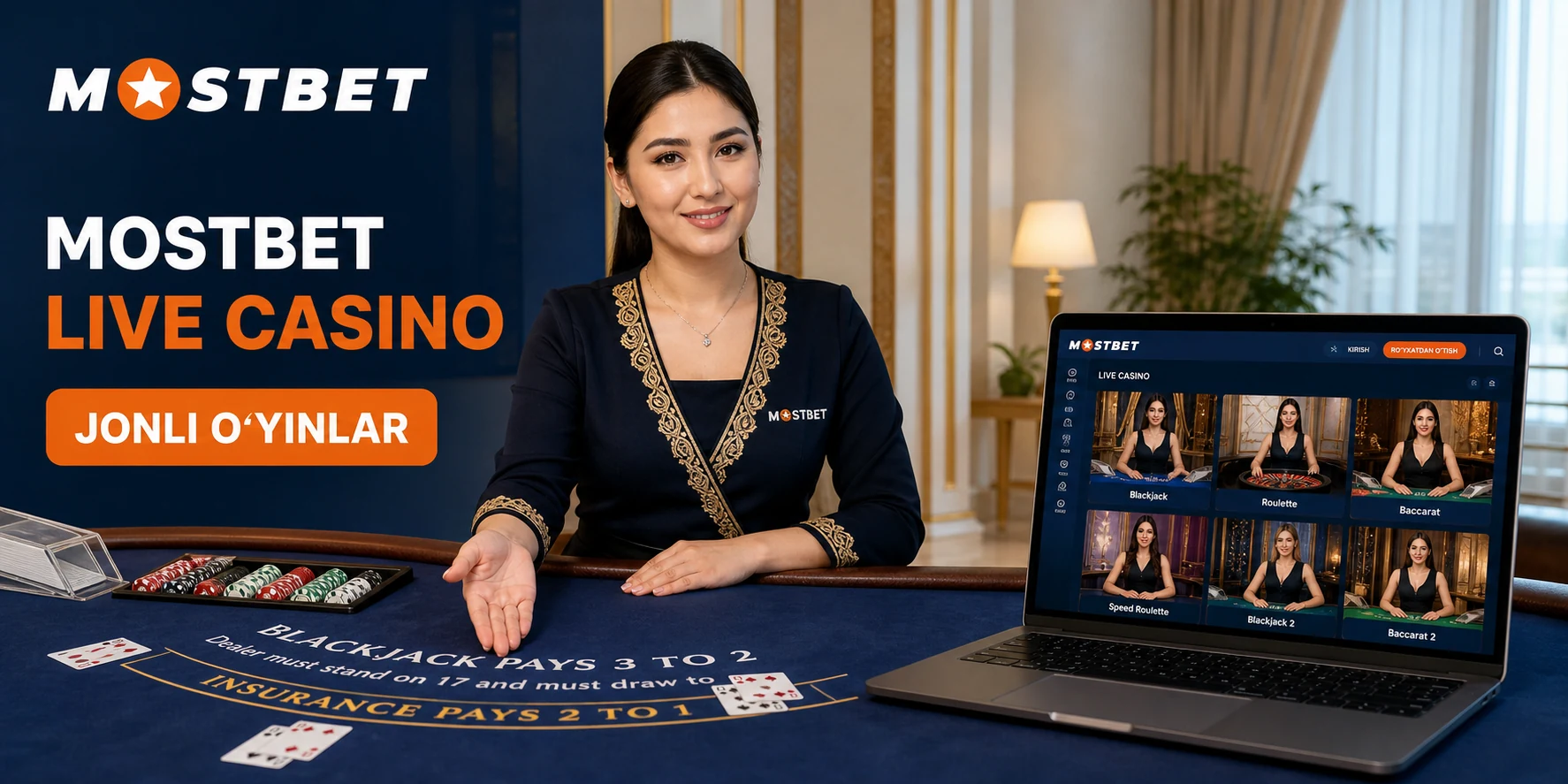 Mostbet Live Casino jonli o‘yinlari